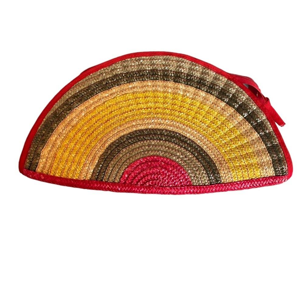 Vintage Genie Straw Woven boho clutch bag